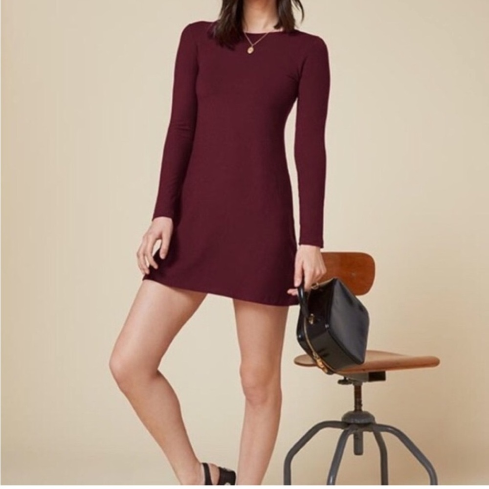 Garnet ribbed Reformation dress